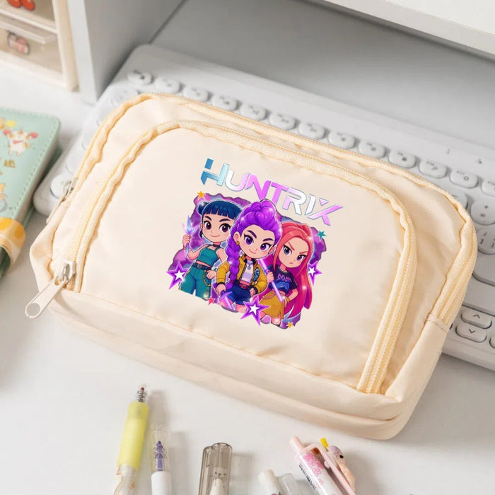 Wholesale KPOP Cute cartoon character candy-colored pencil bags for primary and secondary school students