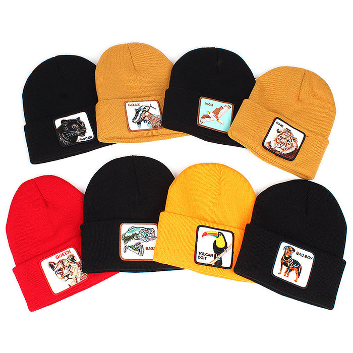 Wholesale Knitting Embroidery Acrylic Cartoon Fashionhats Winter Warm JDC-FH-JingK005