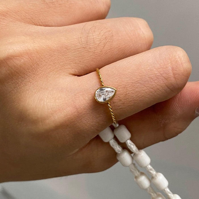 Wholesale Stainless steel diamond ring stacking ring titanium steel jewelry