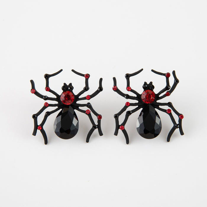 Wholesale Halloween Black Spider Alloy Earrings JDC-ES-LiRan001