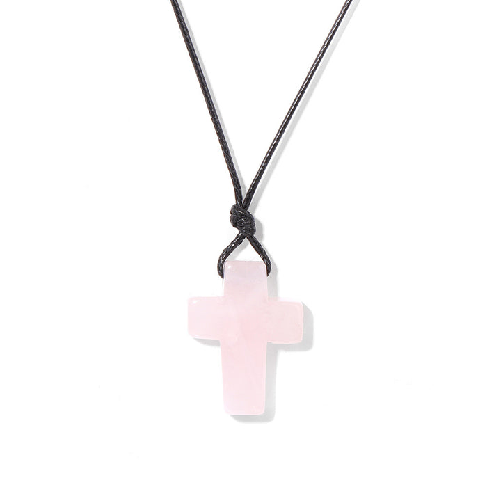 Wholesale Cross pendant DIY jewelry accessories leather cord clavicle necklace