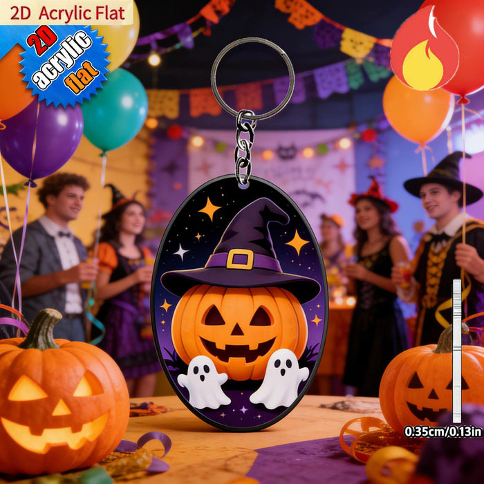 Wholesale  Pumpkin Acrylic Keychain Fashion Accessory Festival Gift MOQ≥2