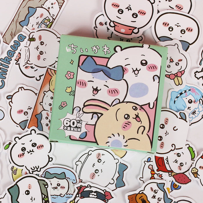 Wholesale 60Pcs Waterproof Chiikawa Cute Cartoon Sticker Pack For DIY Scrapbooking Party Favors Gift
