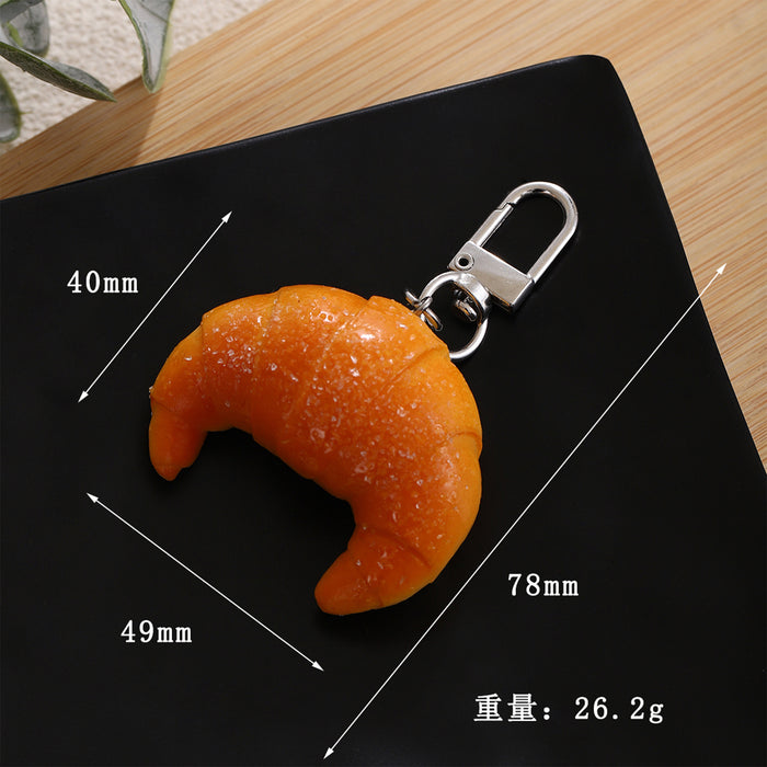 Wholesale PVC Bread Keychain Set Realistic Croissant Donut Design Fun Bag Charm