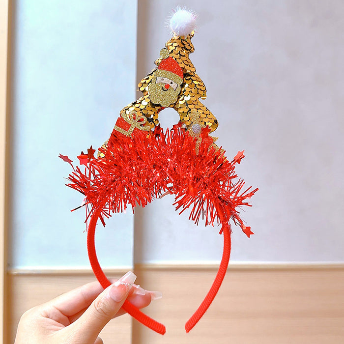 Wholesale Christmas Headband Christmas Antlers Hair Stamp Headwear Holiday Decorative Gift Big Bow Headband Hair Accessories Headwear