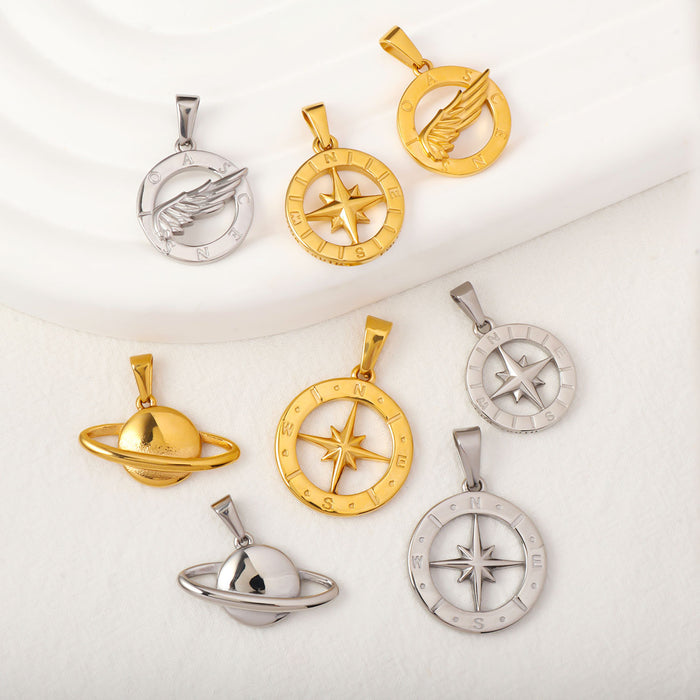 Wholesale 6pcs/set Compass North Star Ring Necklace Pendant ( Single Pendant)