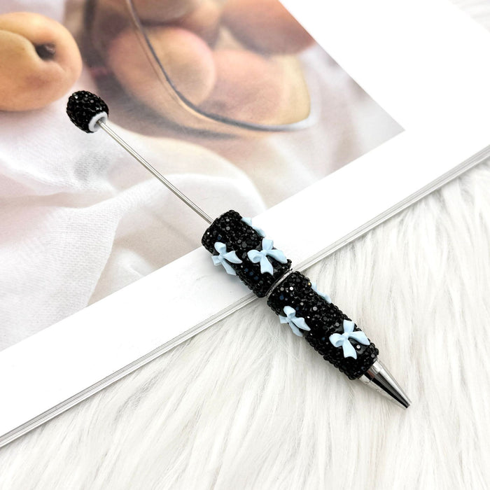 Wholesale Rhinestone Bow Beaded Pen – DIY Creative Ballpoint Pen for Office,  minimum quantity: 2