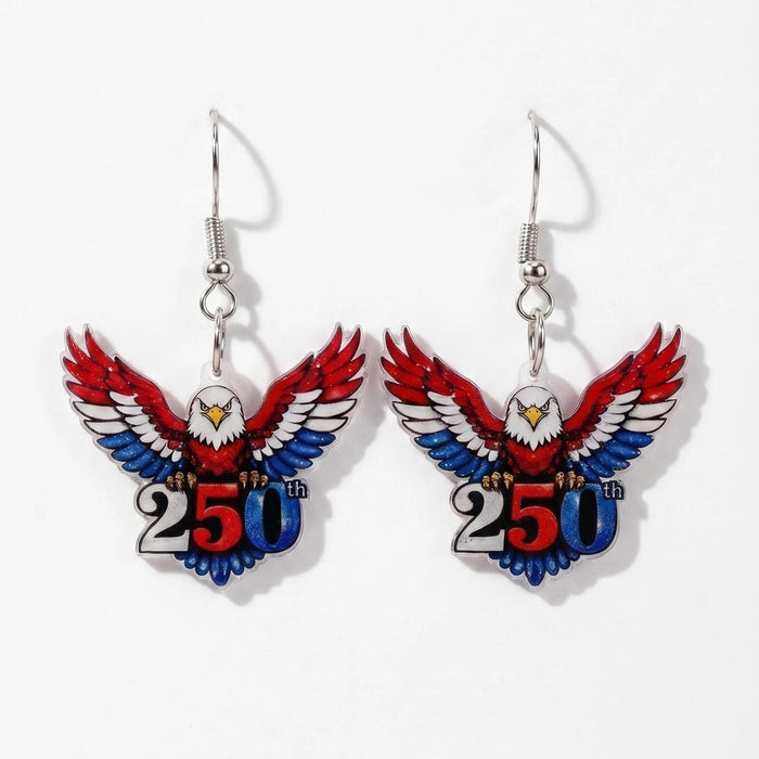Wholesale Acrylic Eagle Earrings  Anniversary US Independence Day Jewelry Accessory MOQ≥2