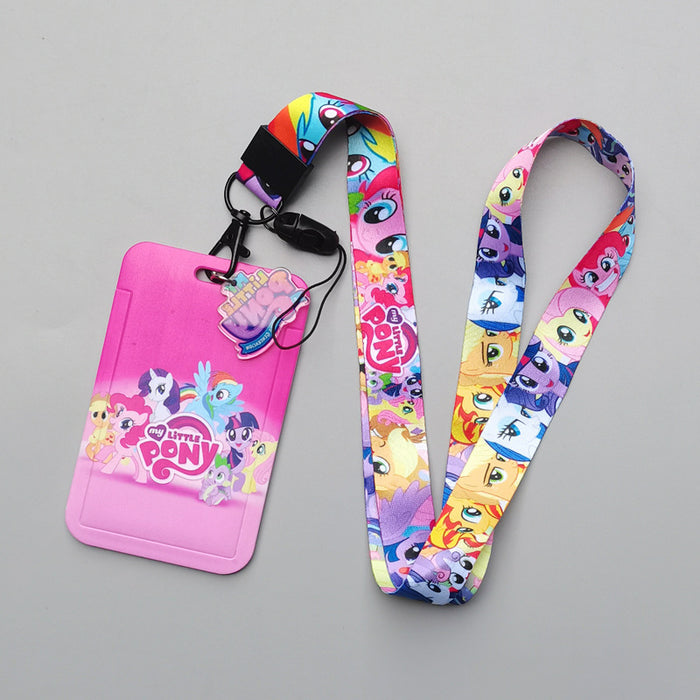 Wholesale Cartoon Pony Long Rope Lanyard Keychain ID Set  Pendant