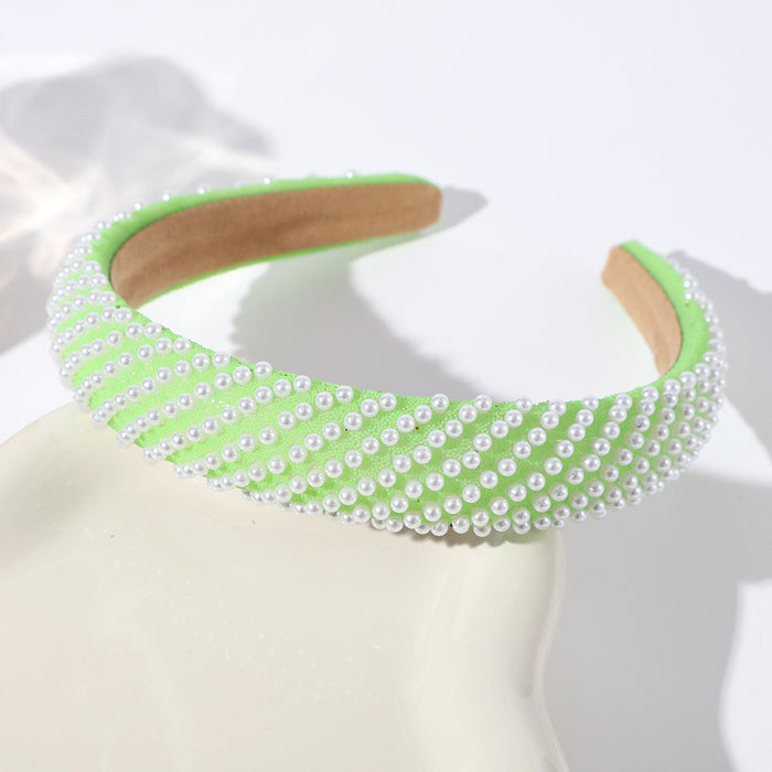 Wholesale Twill pearl headband,  fashionable and versatile,  face washing headband,  elegant hair accessories