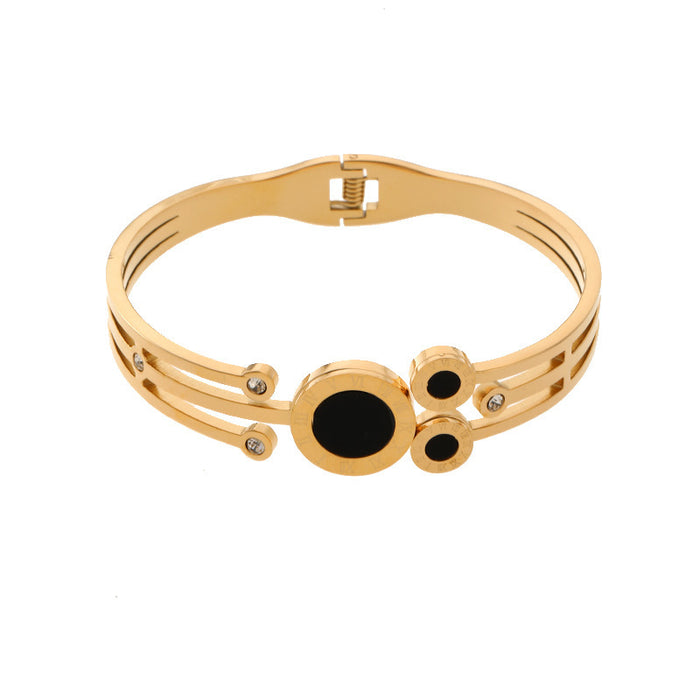 Wholesale Stainless steel bracelet with gold-plated Roman numerals and titanium steel.