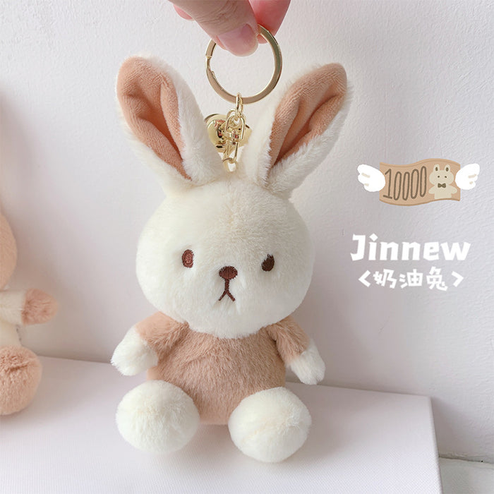 Wholesale Milk Tea Rabbit Cute Color-matching Plush Keychain
