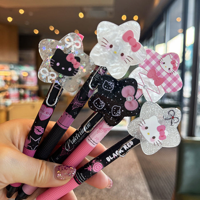 Wholesale Cat Sweetheart Pendant Pen Press Ballpoint Pen Quick-drying Super Soft Girl' s Heart Pen