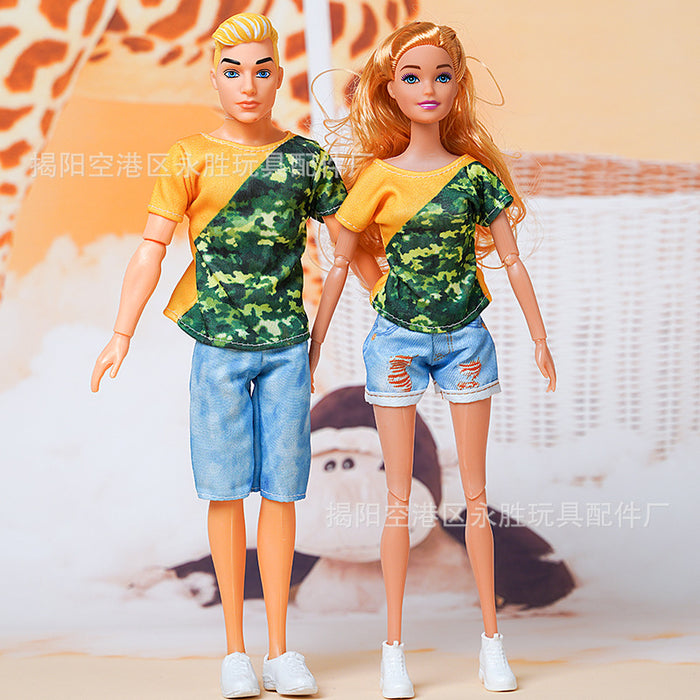Wholesale suitable for 30CM a family of four dolls leisure family suit fashion couple bag shoes