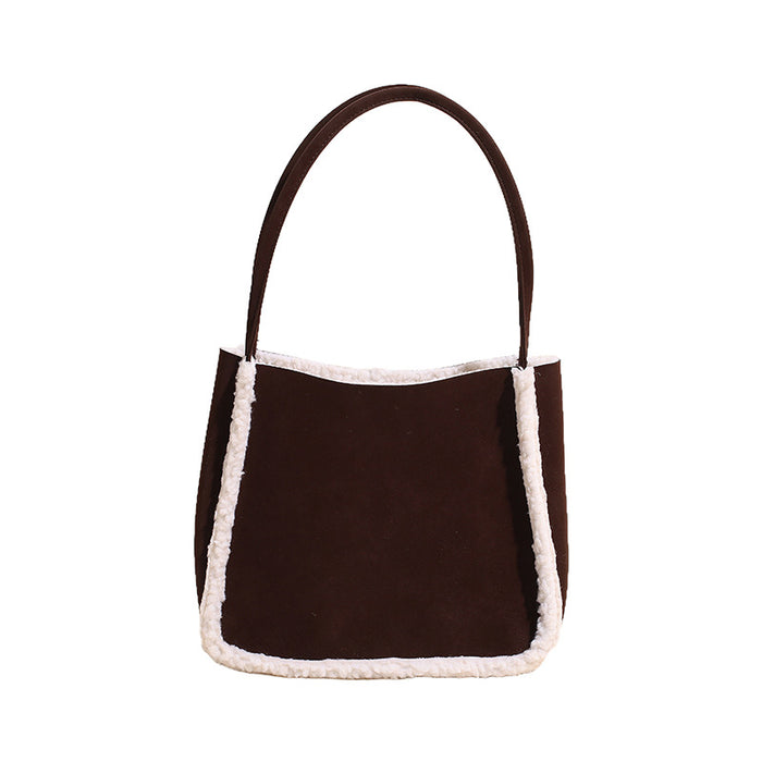 Wholesale Large capacity versatile plush one shoulder armpit bag, commuting tote bag