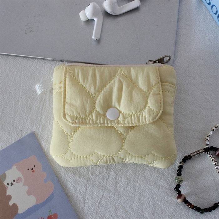 Wholesale Quilted Diamond Pleated Polyester Coin Purse Sweet Pink Multi Functional Card Holder Home Storage
