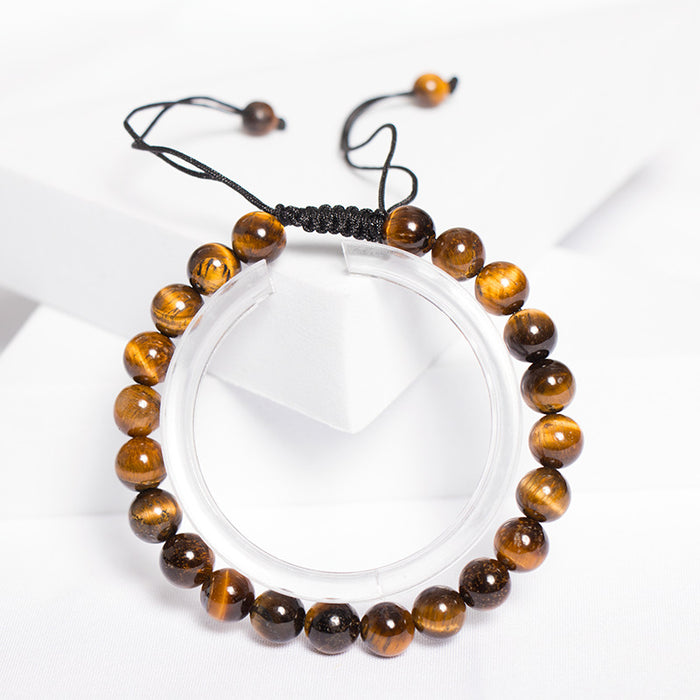 Wholesale Tiger Eye Colorful Frosted Stone Couple Bracelet JDC-BT-NHong018