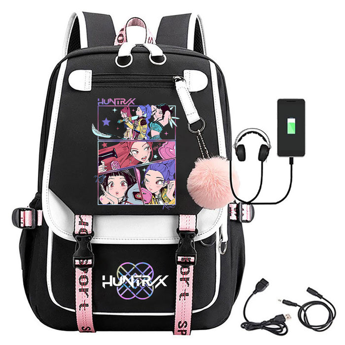 Wholesale K-pop movie merchandise printed backpack bag with pom-poms