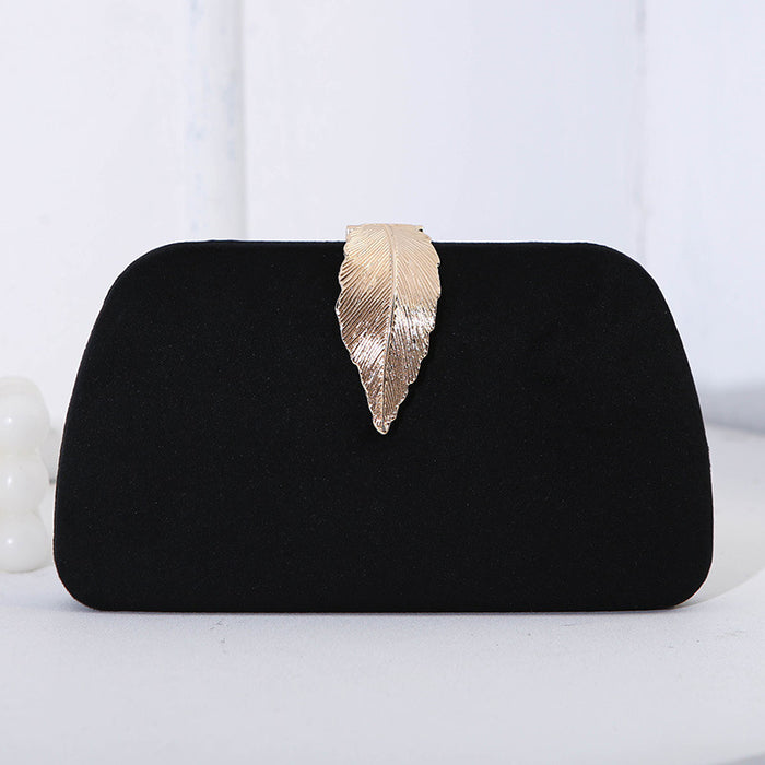 Wholesale New Fashionable Temperament Dinner Bag Velvet Metal Leaf Dress Paired with Banquet Handbag Small Square Bag for Women JDC-HB-MM006