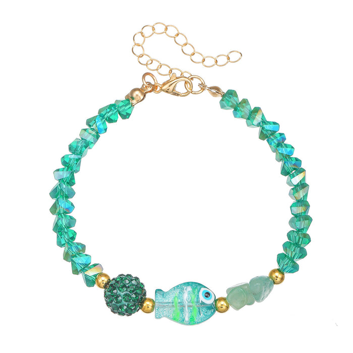 Wholesale Weaving Bracelet Glass Pendant Bracelet