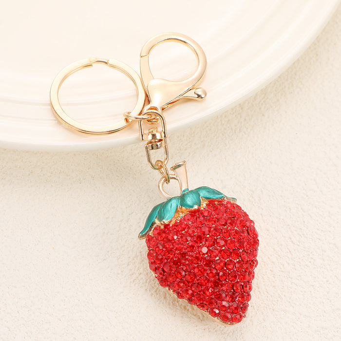 Wholesale Fruit Shaped Metal Keychain Decorative Bag Charm MOQ≥2