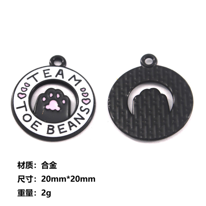 Wholesale 10pcs Cute Black Cat Dagger Alloy Oil Dropping Funny Jewelry Pendant Keychain Pendant Accessories