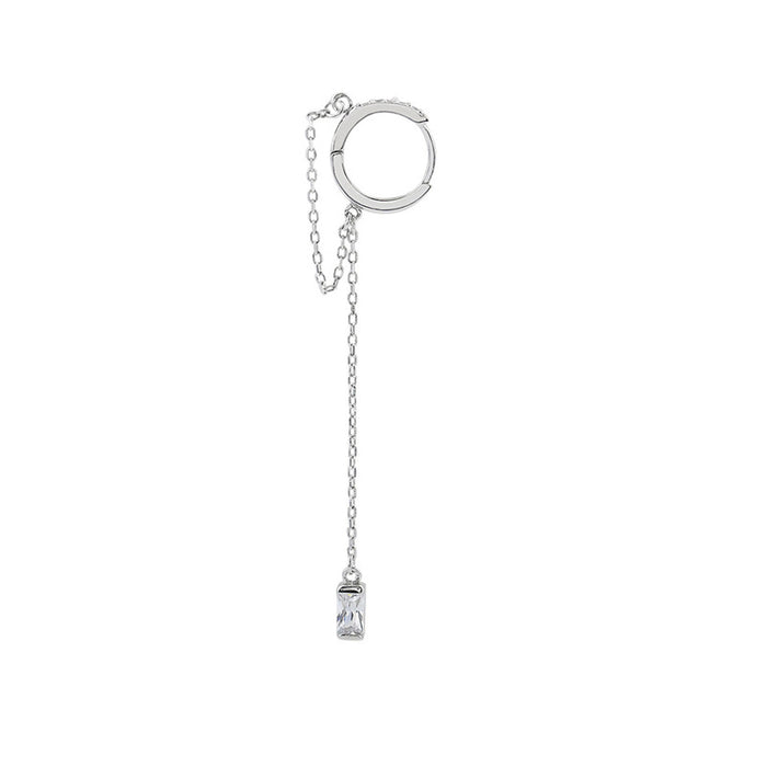 Wholesale Tassel Zircon Earrings Personalized Circle Long Earrings Earrings Square Diamond Full Diamond Chain Earrings Buckle