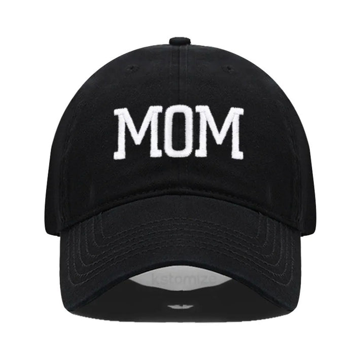 Wholesale Cotton Dad Mom Printed Baseball Cap Adjustable Curved Brim Retro Washed Everyday