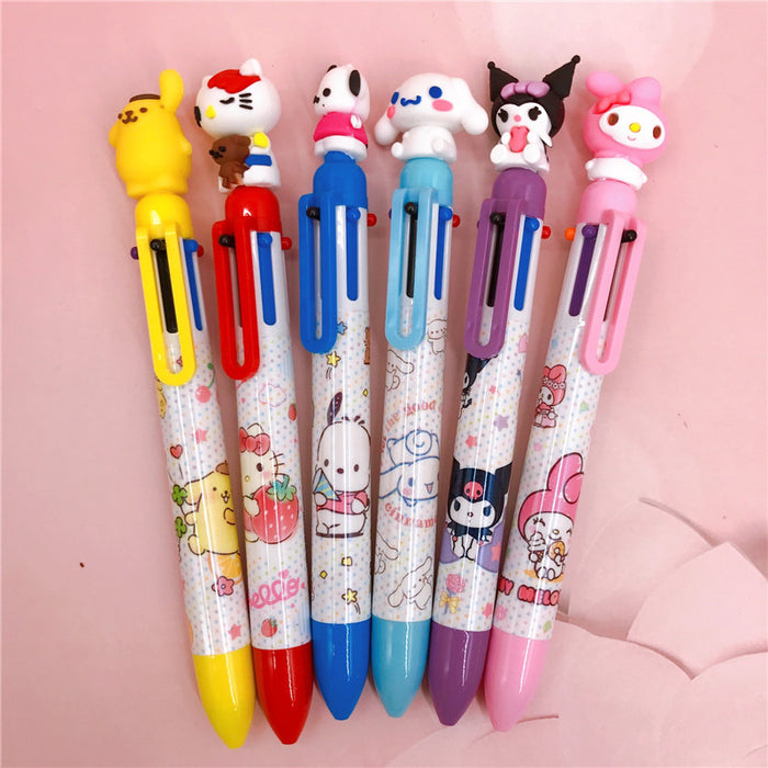 Wholesale 36pcs/box Silicone Doll Head Six Colors Ballpoint Pen JDC-PN-YaLL003