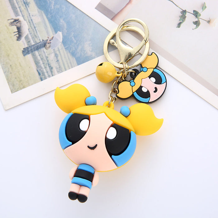 Wholesale A  PVC cartoon keychain couple student bag key chain pendant