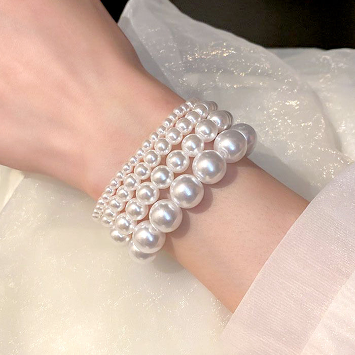 Wholesale Retro minimalist pearl elastic bracelet, light luxury fashion bracelet, versatile temperament bracelet, and accessories