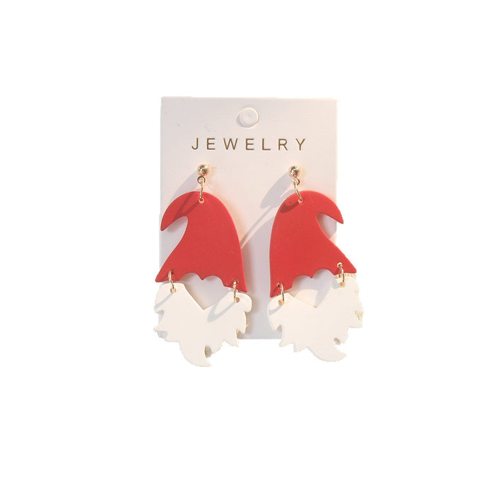 Wholesale Christmas Cane Snowflake Graffiti Acrylic Drop Earrings