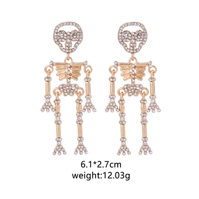 Wholesale Halloween 3pcs Skeleton Series Zinc Alloy Earrings JDC-ES-BinL013