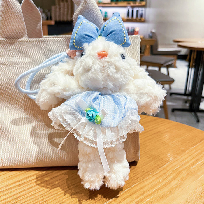 Wholesale Creative Plush Princess Skirt Long Ear Rabbit Keychain Cartoon Cute Bag Pendant Gift