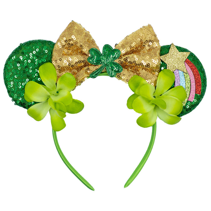 Wholesale Irish Festival Sequin Clover Hair Hoops JDC-HD-Lanju003