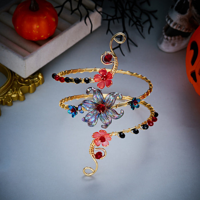 Wholesale Bohemian style hand-wrapped flower armlet women' s ethnic style seashell flower armband