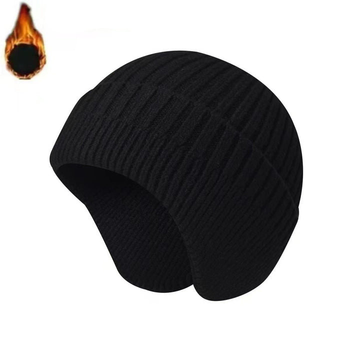 Wholesale Winter Knitted Hat For Men Women Warm Ear Protection Windproof Cycling Hat Fleece-lined Thickened Thermal Adult