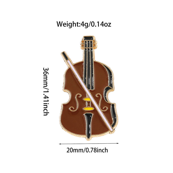 Wholesale Vintage Electroplated Guitar Brooch Musical Instrument Lapel Pin Trendy Backpack Badge For Casual Gift