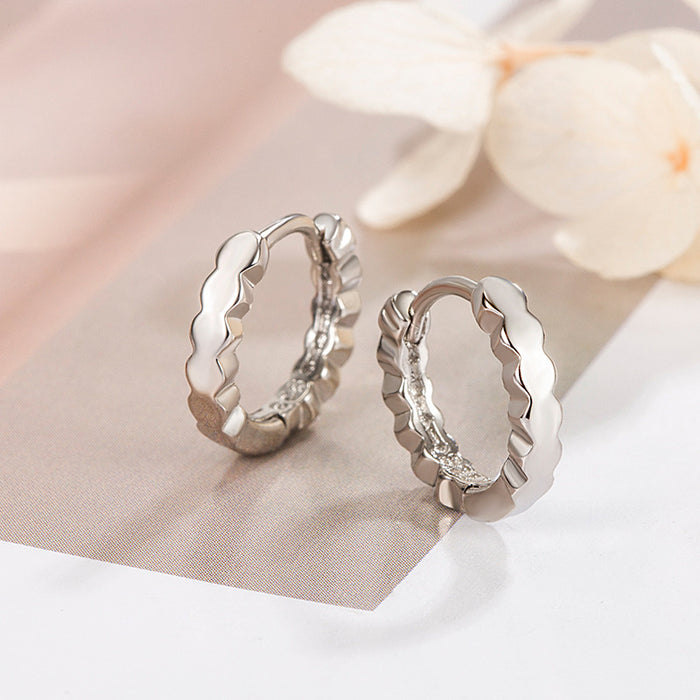 Wholesale Light luxury, minimalist, niche design, exquisite ear loops, hexagonal cut earrings, high-end feel