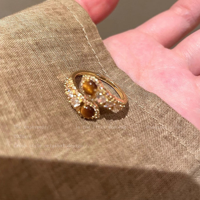 Wholesale Serpent-style Tiger' s Eye Open Ring