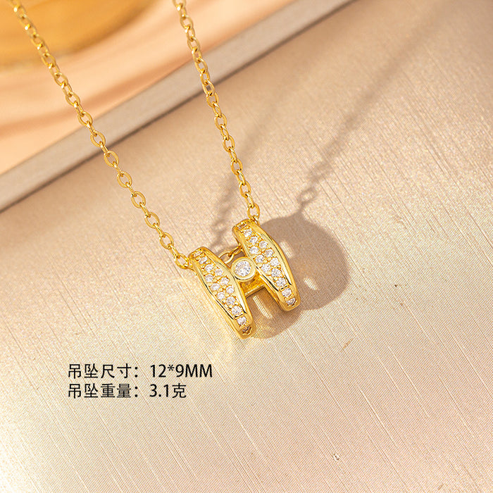 Wholesale Gold Plated Titanium Steel Floral Pendant Necklace Stylish Gift MOQ≥2