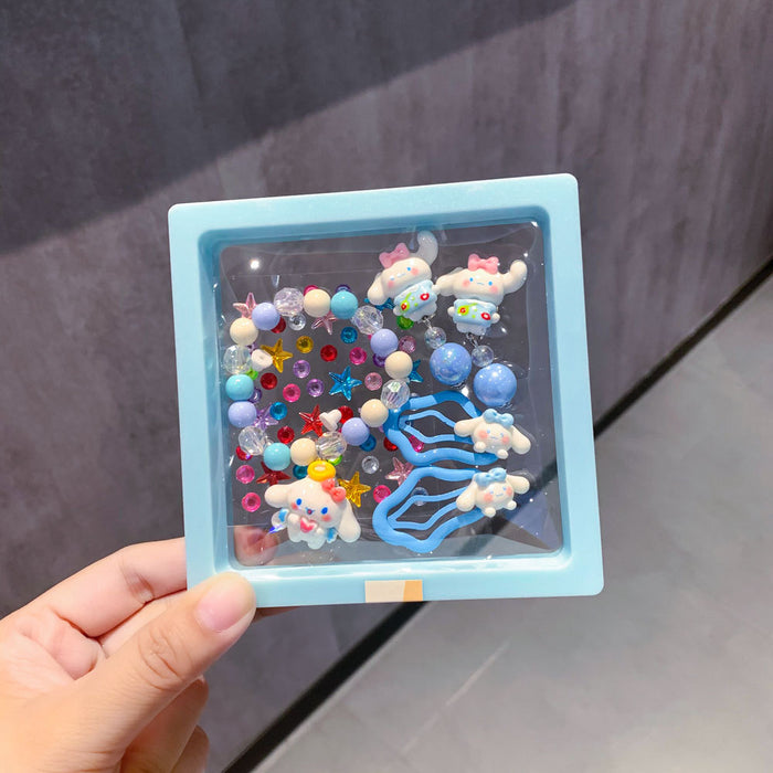 Wholesale Children's Bracelet Gift Box Set Cartoon Earrings Cute Hairpin Princess Face Sticker