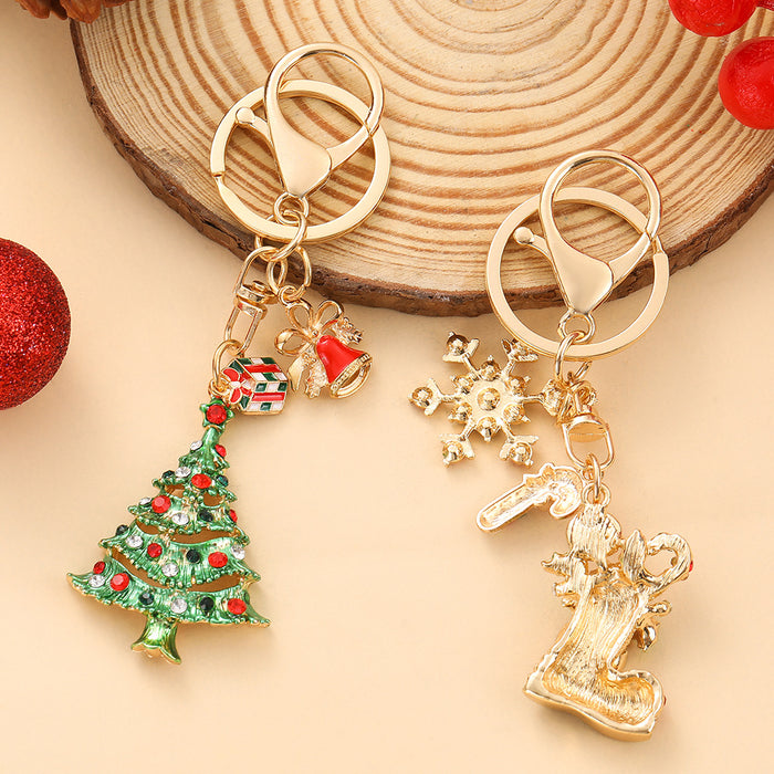 Wholesale Zinc Alloy Christmas Bells Keychain Bag Charm Gift MOQ≥2