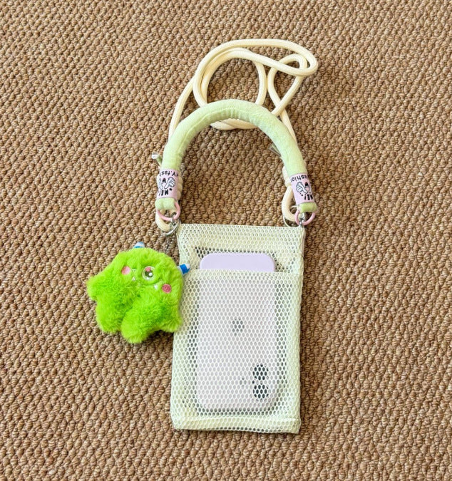 Wholesale Trendy Mesh Phone Bag Mint Green Crossbody Handbag MOQ≥2