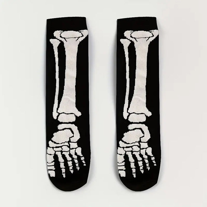 Wholesale  Skull Cartoon Printed Casual Socks for Men and Women Sweat Absorbing Autumn and Winter Mid-tube Socks