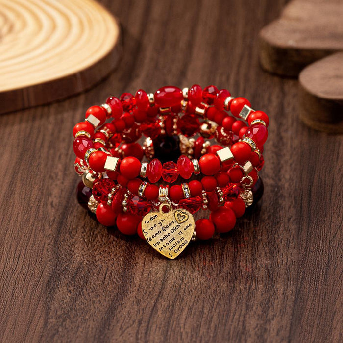 Wholesale  Bohemian Style Multi-layer Wooden Beads Beaded Bracelet