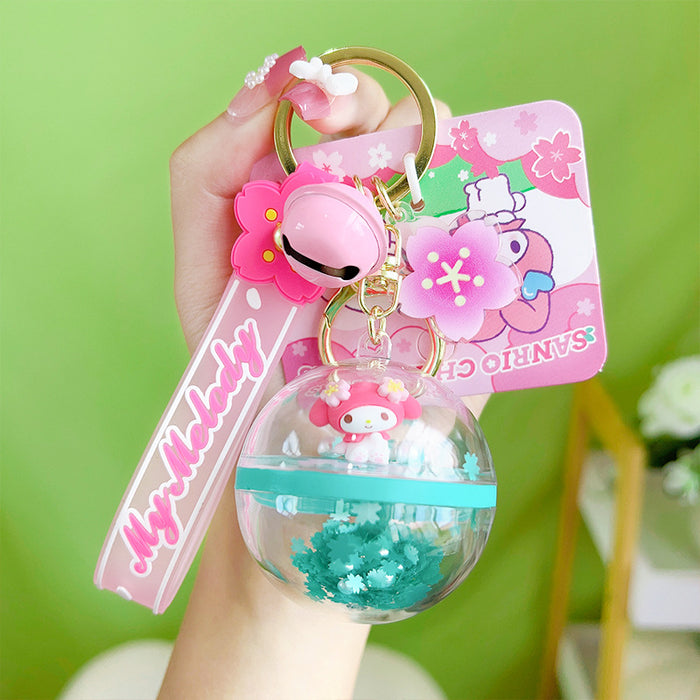 Wholesale Acrylic Cartoon Cherry Blossom Ball Keychain JDC-KC-YanG017