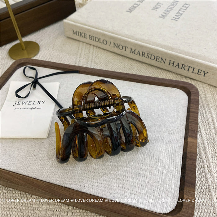 Wholesale brown White Geometric Hairpin Grab Clip Shark Clip