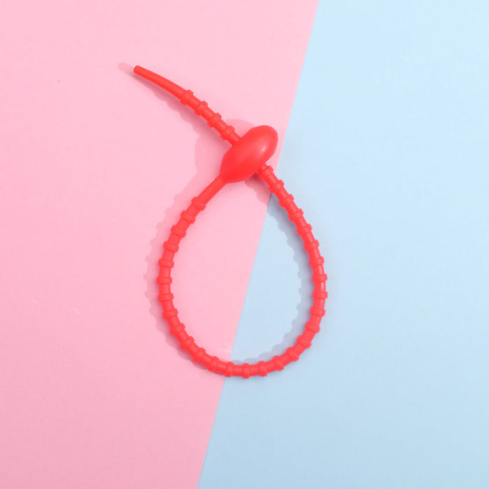 Wholesale Colorful silicone tie handmade accessories reusable keychain ring chain rope bag hanging accessories