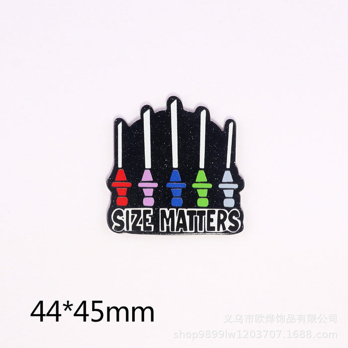 Wholesale Cartoon Letter Beverage Acrylic Pin DIY Patch Accessories JDC-FK-OuYie006